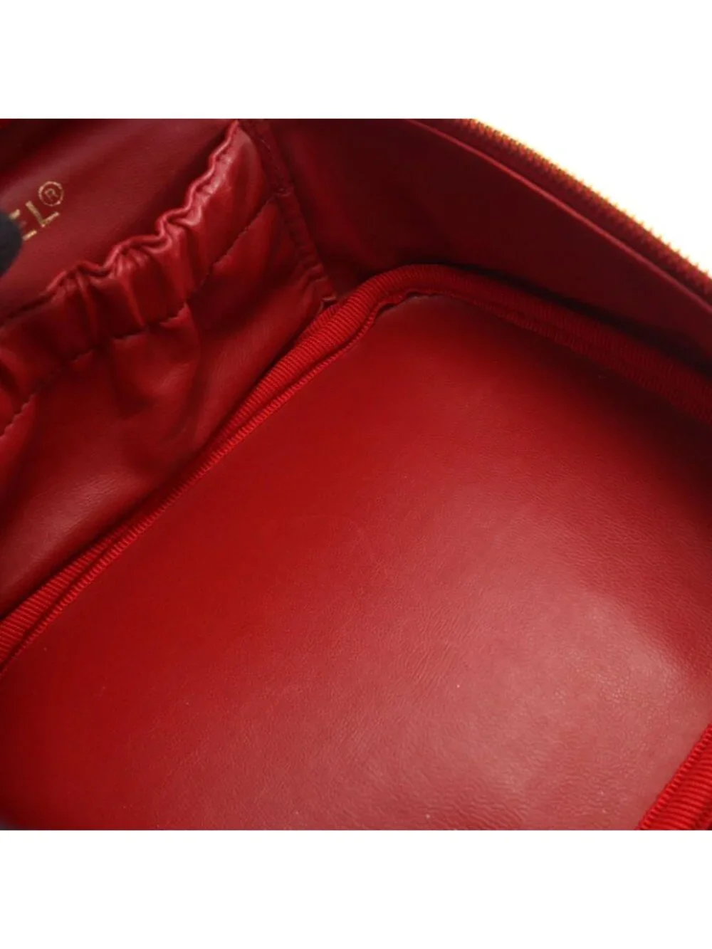 Chanel Handbag CC Logo Red Caviar Leather CC